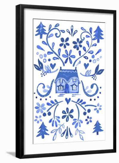 Blue Cottage-Elizabeth Rider-Framed Giclee Print