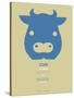 Blue Cow Multilingual Poster-NaxArt-Stretched Canvas