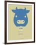 Blue Cow Multilingual Poster-NaxArt-Framed Art Print