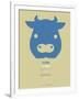 Blue Cow Multilingual Poster-NaxArt-Framed Art Print