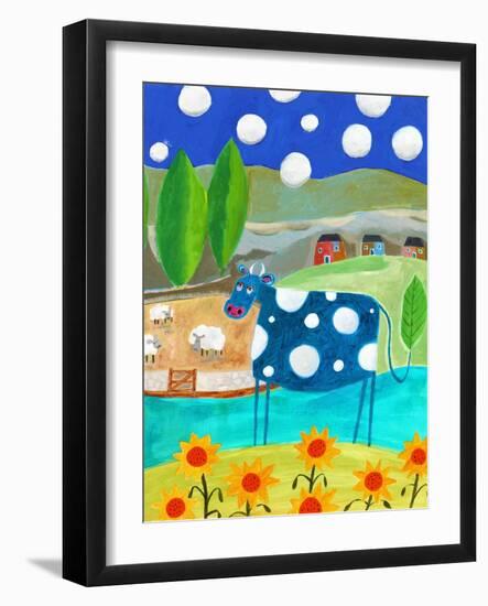 Blue Cow-Nathaniel Mather-Framed Premium Giclee Print