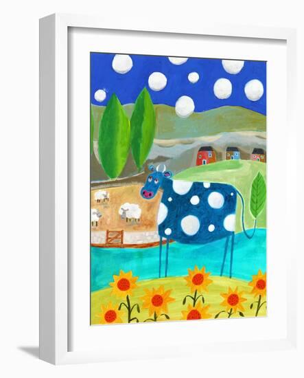 Blue Cow-Nathaniel Mather-Framed Premium Giclee Print