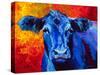 blue cow-Marion Rose-Stretched Canvas