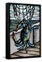 Blue Crab - Scratchboard-Lantern Press-Framed Stretched Canvas