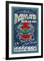 Blue Crabs - Kent Island, Maryland-Lantern Press-Framed Art Print