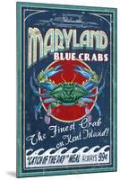 Blue Crabs - Kent Island, Maryland-Lantern Press-Mounted Art Print