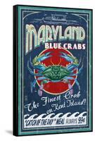 Blue Crabs - Kent Island, Maryland-Lantern Press-Framed Stretched Canvas
