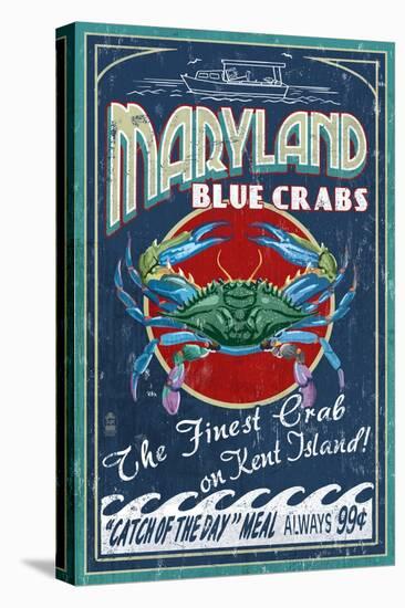 Blue Crabs - Kent Island, Maryland-Lantern Press-Stretched Canvas