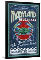 Blue Crabs - Solomons Island, Maryland-Lantern Press-Framed Art Print