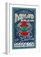 Blue Crabs - St Mary's County, Maryland-Lantern Press-Framed Art Print