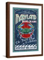 Blue Crabs - St. Michaels, Maryland-Lantern Press-Framed Art Print