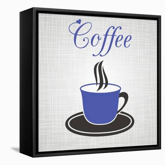 Blue Cup Of Coffee-blumer-Framed Stretched Canvas