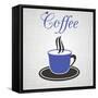 Blue Cup Of Coffee-blumer-Framed Stretched Canvas