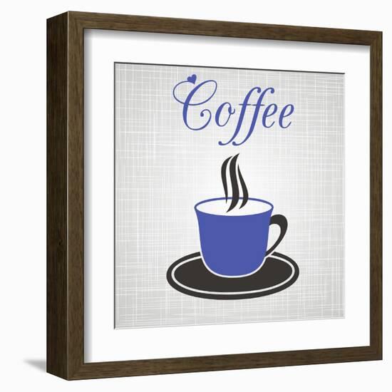 Blue Cup Of Coffee-blumer-Framed Art Print