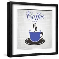 Blue Cup Of Coffee-blumer-Framed Art Print