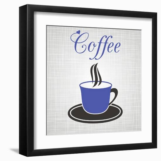 Blue Cup Of Coffee-blumer-Framed Art Print