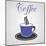 Blue Cup Of Coffee-blumer-Mounted Art Print