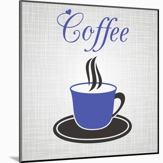 Blue Cup Of Coffee-blumer-Mounted Art Print