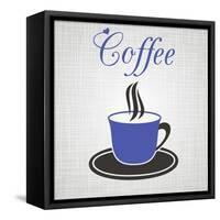 Blue Cup Of Coffee-blumer-Framed Stretched Canvas