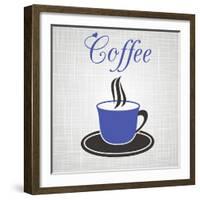 Blue Cup Of Coffee-blumer-Framed Art Print