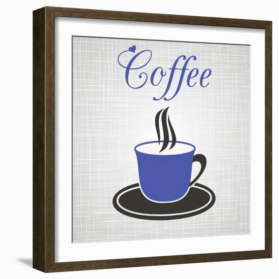 Blue Cup Of Coffee-blumer-Framed Art Print