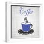 Blue Cup Of Coffee-blumer-Framed Art Print