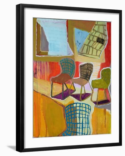 Blue Curtain, 2016-Anastasia Lennon-Framed Giclee Print