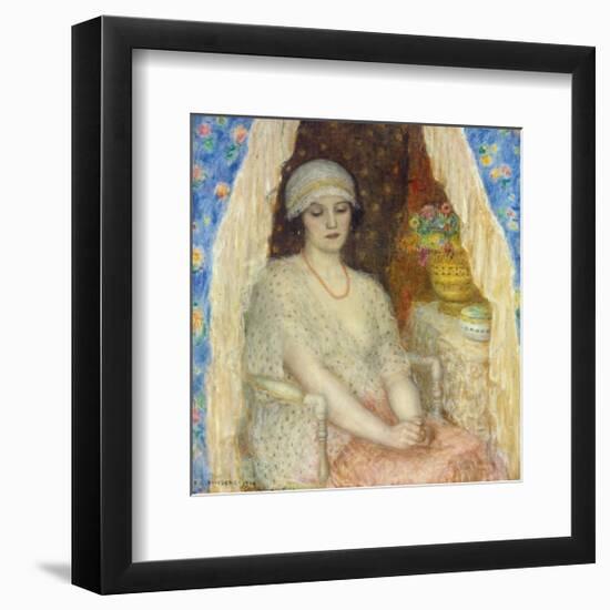 Blue Curtains, 1924-Frederick Carl Frieseke-Framed Premium Giclee Print