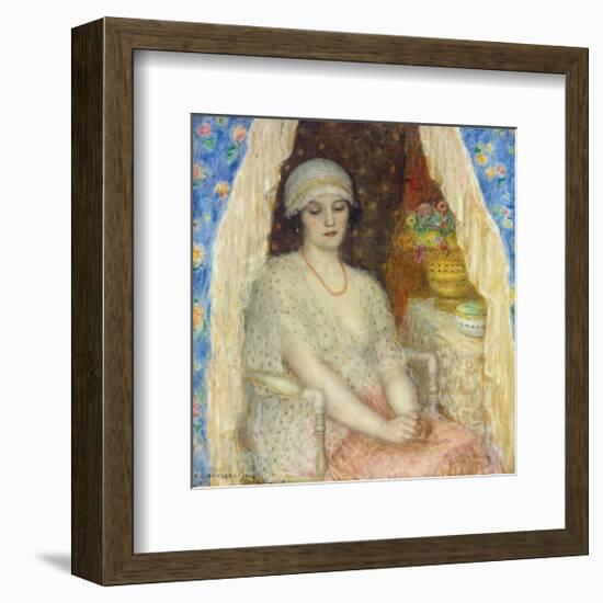 Blue Curtains, 1924-Frederick Carl Frieseke-Framed Premium Giclee Print