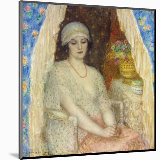 Blue Curtains, 1924-Frederick Carl Frieseke-Mounted Premium Giclee Print