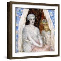 Blue Curtains, 1924-Frederick Carl Frieseke-Framed Giclee Print