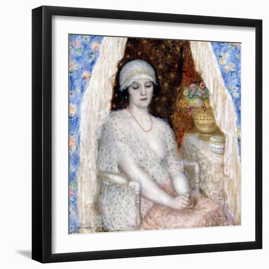 Blue Curtains, 1924-Frederick Carl Frieseke-Framed Giclee Print