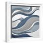 Blue Curves Abstract Square-Lanie Loreth-Framed Art Print