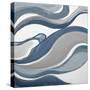 Blue Curves Abstract Square-Lanie Loreth-Stretched Canvas