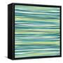 Blue, Cyan And Green Vertical Striped Pattern Background-adamson-Framed Stretched Canvas