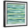 Blue, Cyan And Green Vertical Striped Pattern Background-adamson-Framed Art Print