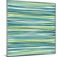 Blue, Cyan And Green Vertical Striped Pattern Background-adamson-Mounted Art Print