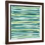 Blue, Cyan And Green Vertical Striped Pattern Background-adamson-Framed Art Print