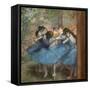 Blue dancers. Around 1893-96. Oil on canvas.-Edgar Degas-Framed Stretched Canvas