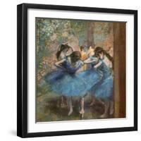 Blue dancers. Around 1893-96. Oil on canvas.-Edgar Degas-Framed Giclee Print