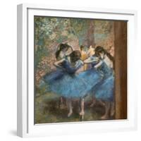 Blue dancers. Around 1893-96. Oil on canvas.-Edgar Degas-Framed Giclee Print