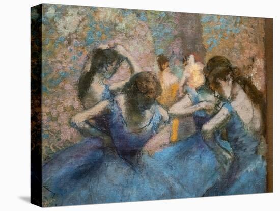 Blue dancers (detail). Around 1893-96. Oil on canvas.-Edgar Degas-Stretched Canvas