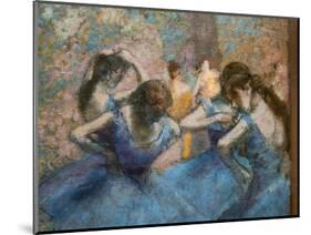 Blue dancers (detail). Around 1893-96. Oil on canvas.-Edgar Degas-Mounted Giclee Print