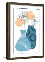 Blue Decorative Pots I-Flora Kouta-Framed Art Print