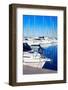 Blue Denia Marina Port in Alicante Spain with Boats in a Row-holbox-Framed Photographic Print