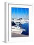 Blue Denia Marina Port in Alicante Spain with Boats in a Row-holbox-Framed Photographic Print