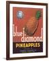 Blue Diamond Pineapple Label - Corozal, PR-Lantern Press-Framed Art Print