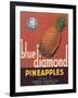 Blue Diamond Pineapple Label - Corozal, PR-Lantern Press-Framed Art Print