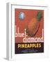 Blue Diamond Pineapple Label - Corozal, PR-Lantern Press-Framed Art Print