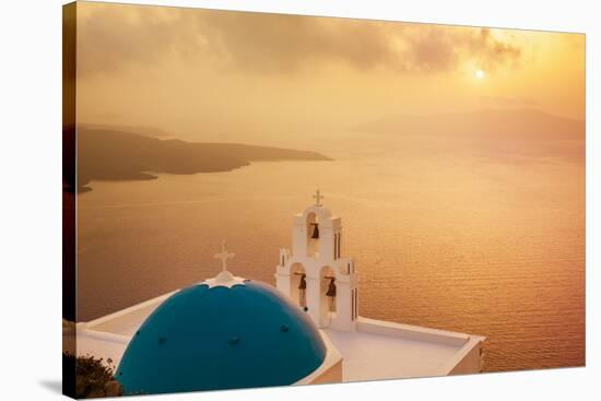 Blue Dome and Bell Tower at Sunset-Neale Clark-Stretched Canvas